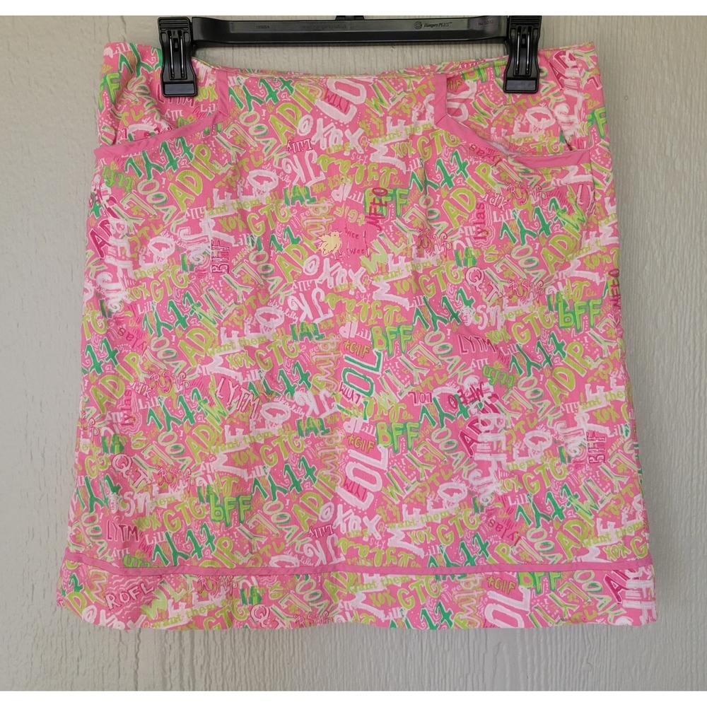 Lilly Pulitzer Originals Roslyn Pink and Green Floral Skirt, Sz. 4 Women's Vaca
